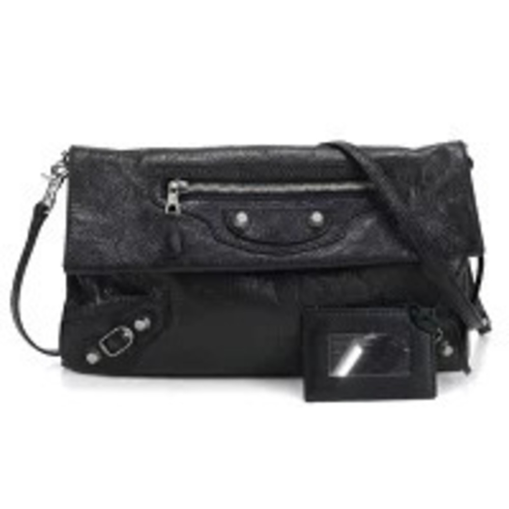 Balenciaga Crossbody Bag Giant Envelope Leather Black